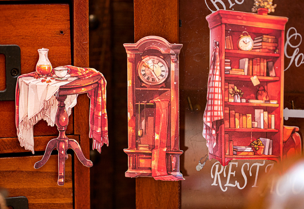 "Romantic Whisper" Series Large Silhouette Sticker Pack by mr.paper - color option view for scrapbook decoration | Lumiyear