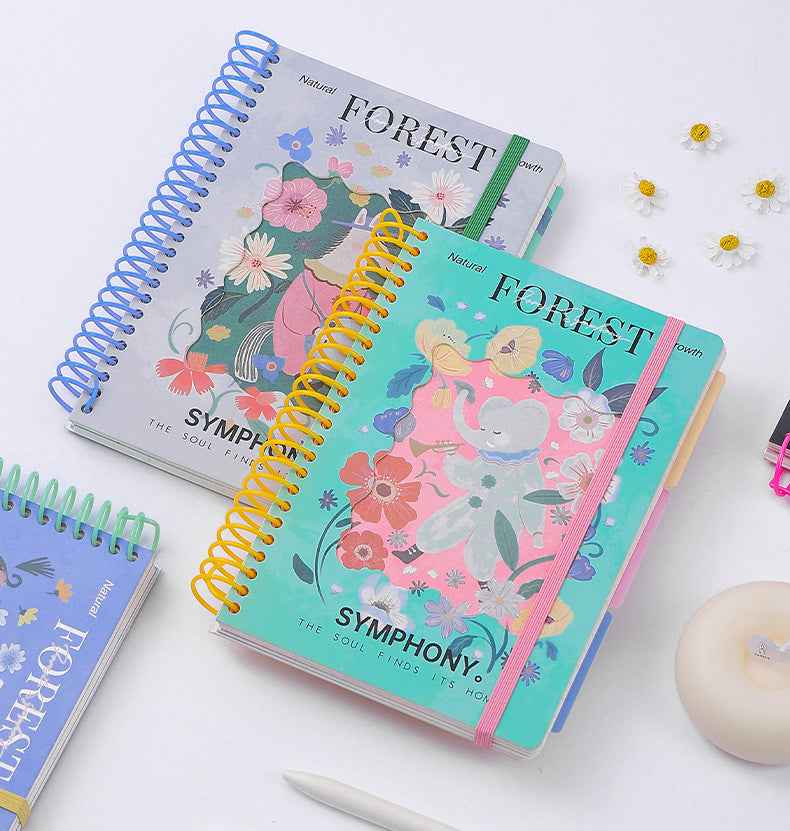 "Symphony of the Wild" A5 Large Spiral Notebook by inrik - color option view for journaling notebook | Lumiyear