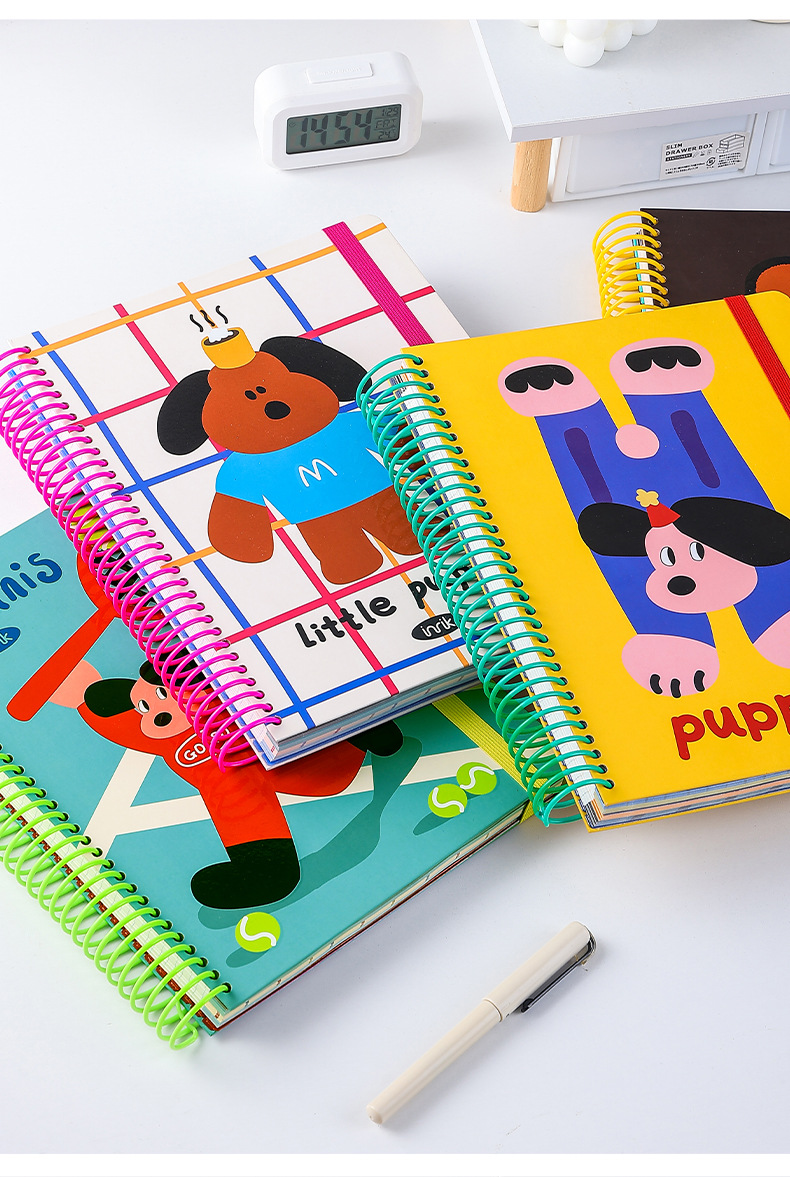 A4 Spiral Notebook with Elastic Band by inrik - color option view for journaling notebook | Lumiyear