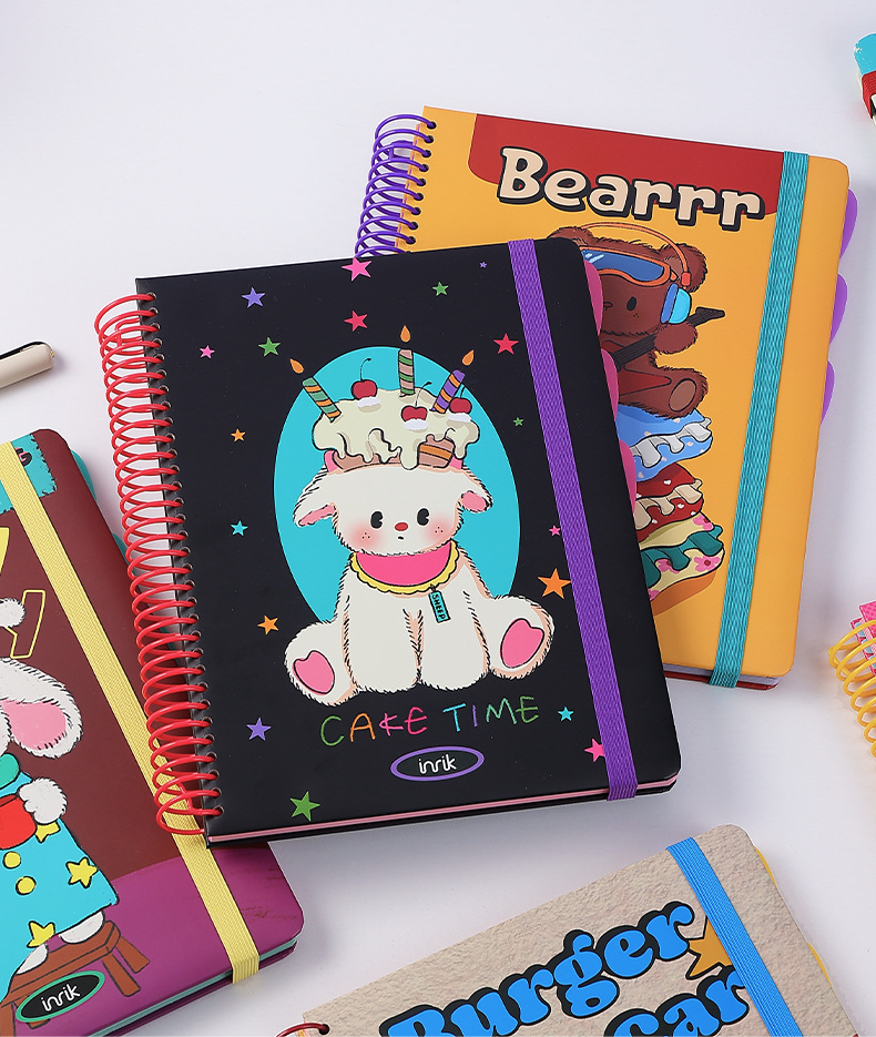 A4 Spiral Notebook with Elastic Band by inrik - packaging view for journaling notebook | Lumiyear