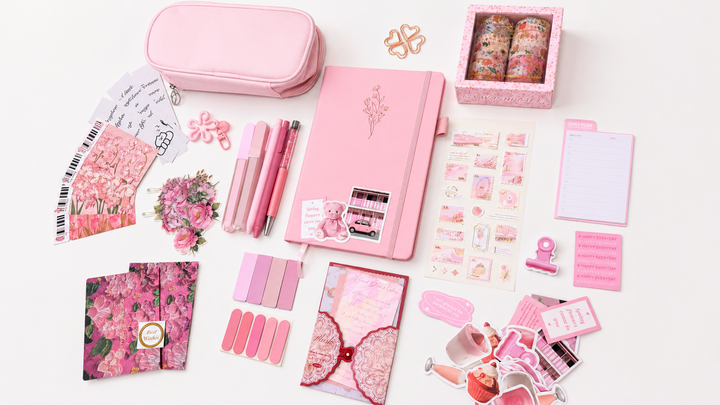 Pink Stationery Set | Elegant Sakura Floral Journal Gift Box