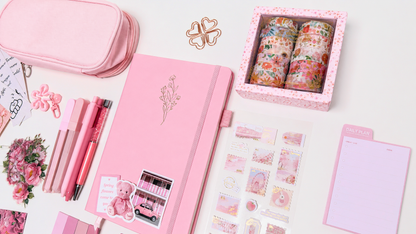 Pink Stationery Set | Elegant Sakura Floral Journal Gift Box