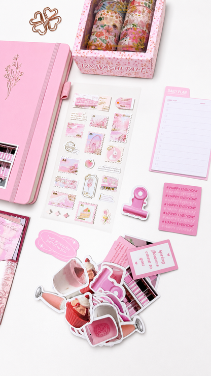 Pink Stationery Set | Elegant Sakura Floral Journal Gift Box