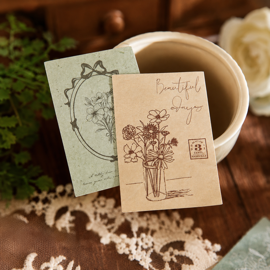 "Mark of Memories" Series Light Retro Sticker Pack by mr.paper - color option view for scrapbook decoration | Lumiyear