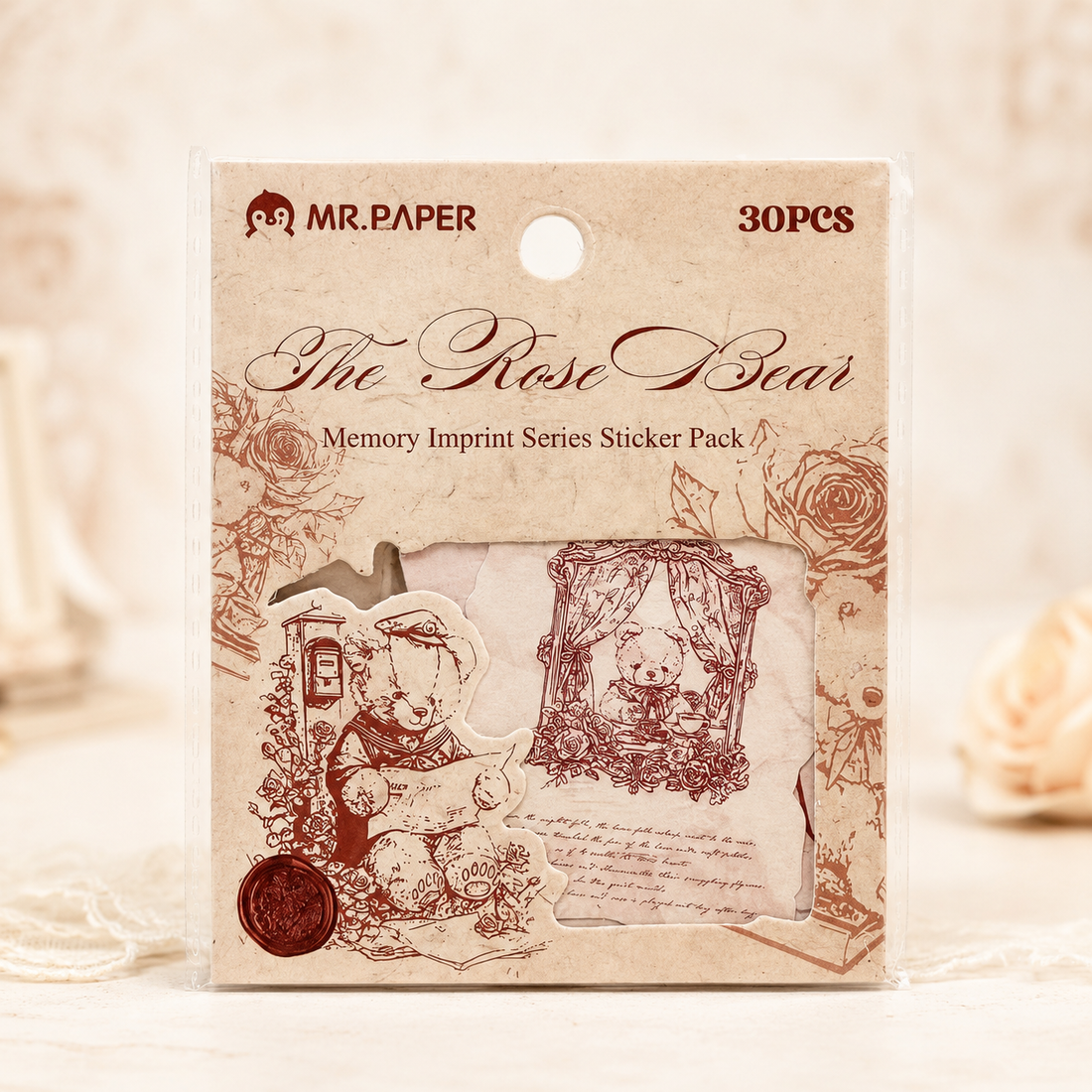 "Mark of Memories" Series Light Retro Sticker Pack by mr.paper - packaging view for scrapbook decoration | Lumiyear