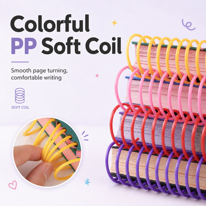 Illustrated 48K Spiral Notebook | Cute Cartoon Daily Planner Journal