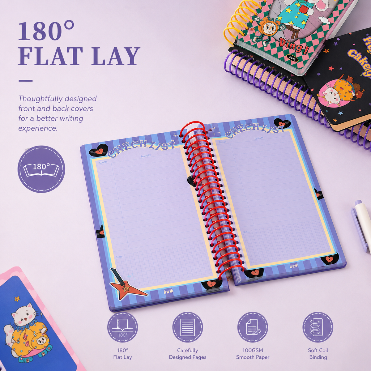 Illustrated 48K Spiral Notebook by inrik - color option view for journaling notebook | Lumiyear
