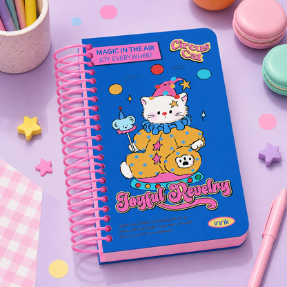 Illustrated 48K Spiral Notebook | Cute Cartoon Daily Planner Journal