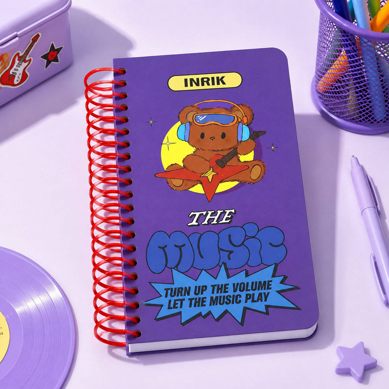 Illustrated 48K Spiral Notebook | Cute Cartoon Daily Planner Journal