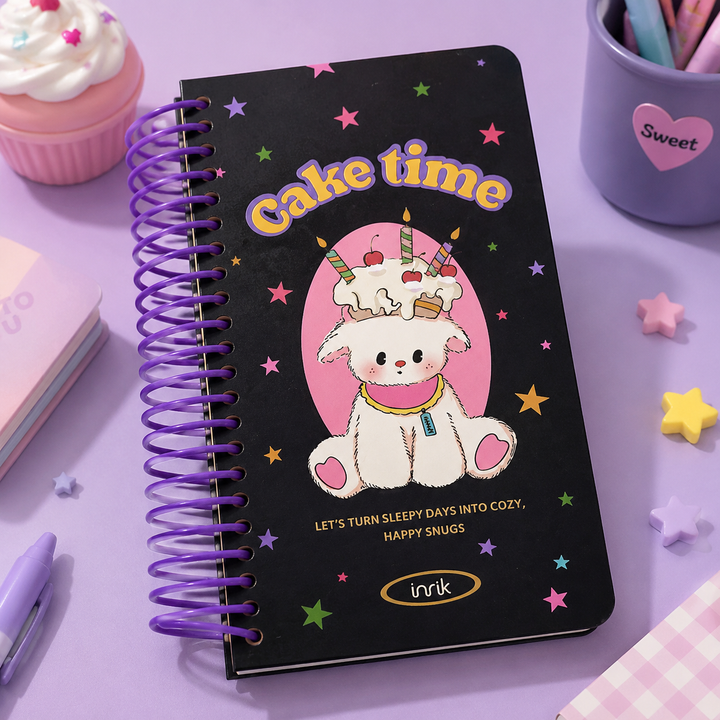 Illustrated 48K Spiral Notebook | Cute Cartoon Daily Planner Journal