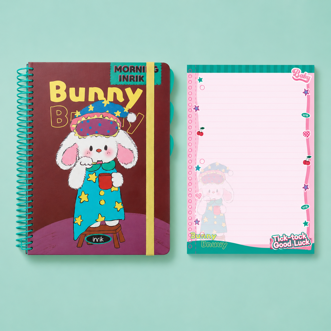 A4 Spiral Notebook with Elastic Band | Cute Retro American Cartoon Journal