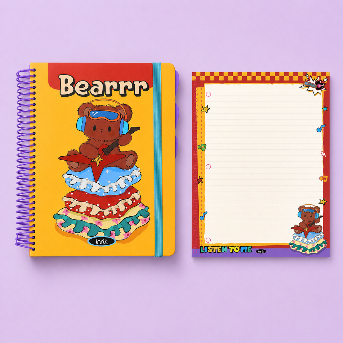 A4 Spiral Notebook with Elastic Band by inrik - color option view for journaling notebook | Lumiyear