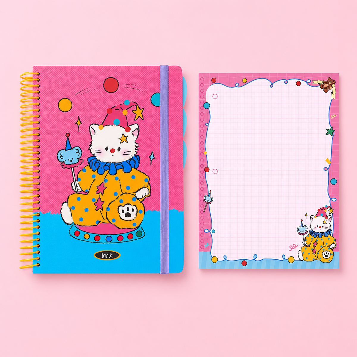A4 Spiral Notebook with Elastic Band | Cute Retro American Cartoon Journal