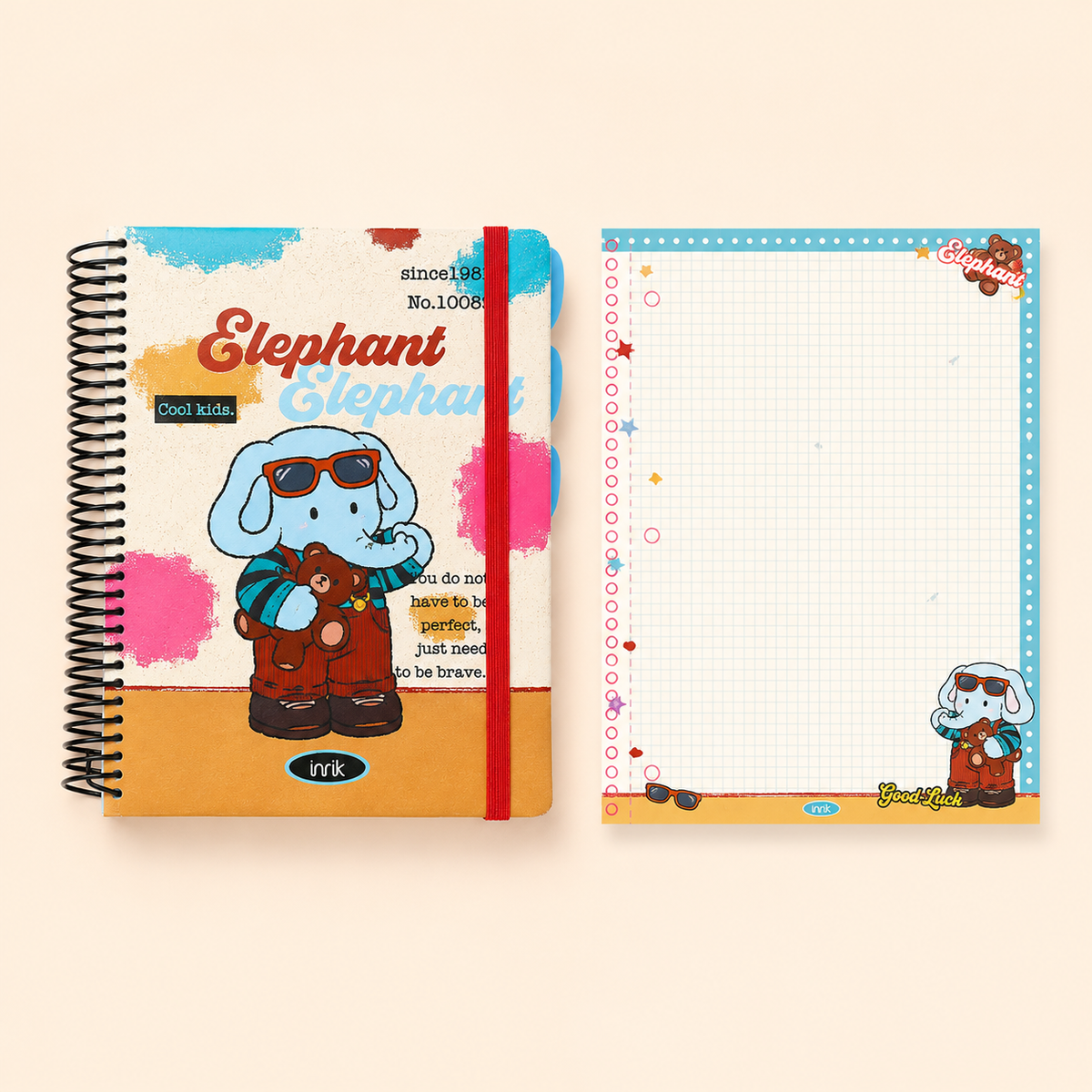A4 Spiral Notebook with Elastic Band | Cute Retro American Cartoon Journal