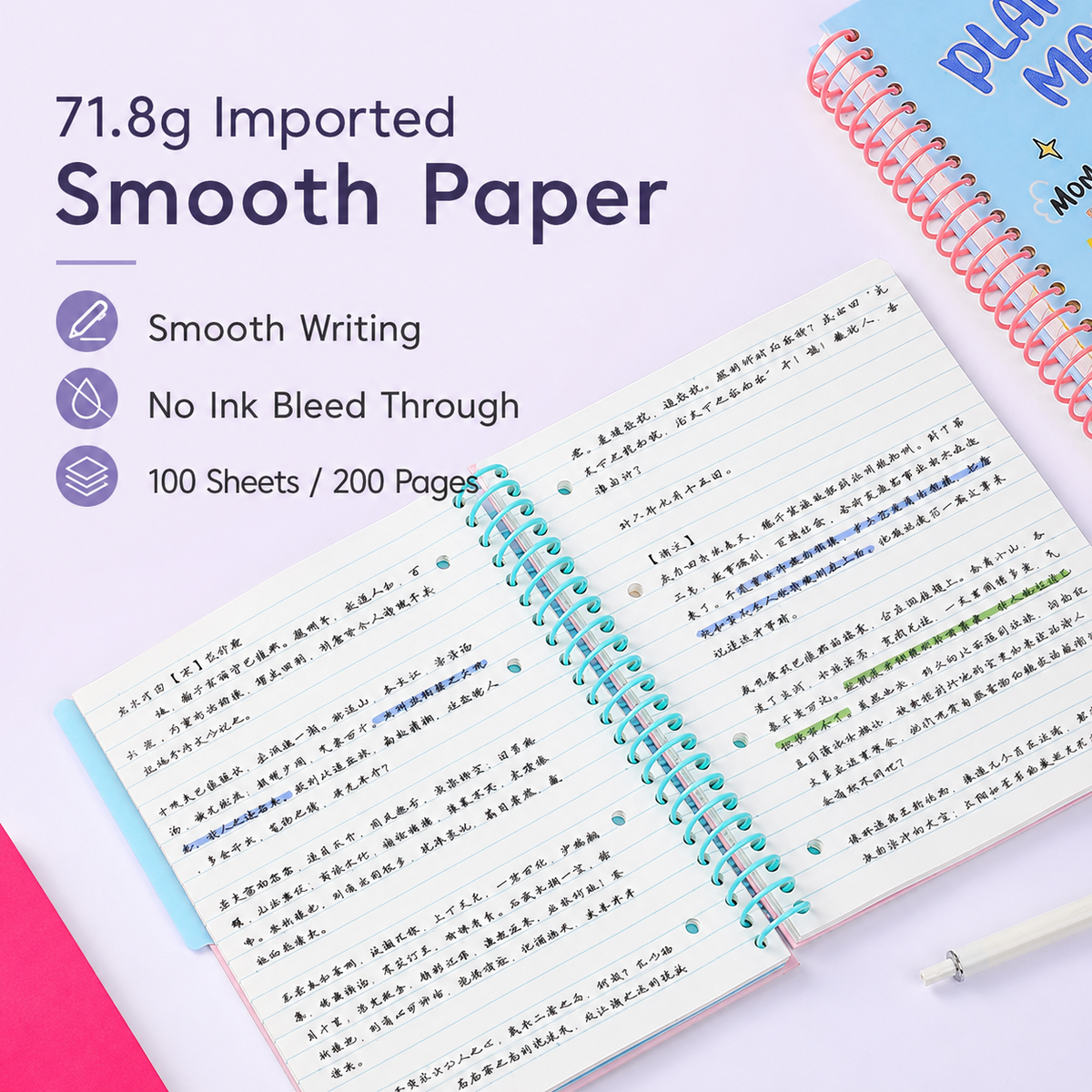 A5 Spiral Notebook with Perforated Pages by inrik - color option view for journaling notebook | Lumiyear