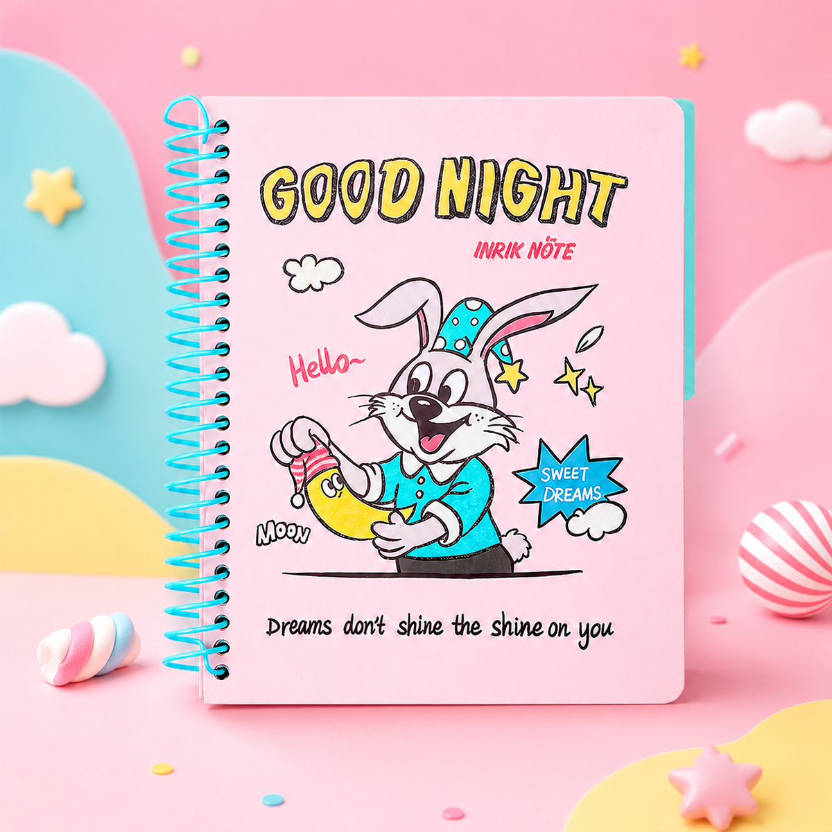 A5 Spiral Notebook with Perforated Pages | Cute Retro American Cartoon Journal
