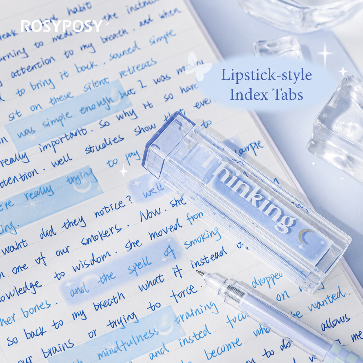 ROSYPOSY Lip Gloss Style Translucent PET Index Tabs Set