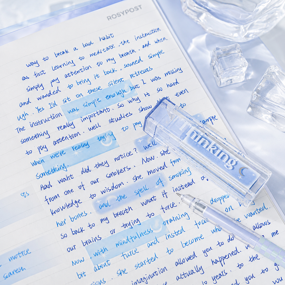 ROSYPOSY Lip Gloss Style Translucent PET Index Tabs Set by ROSYPOSY - color option view for aesthetic stationery | Lumiyear