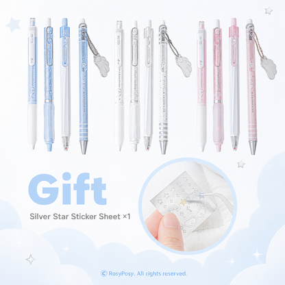 ROSYPOSY Angelic Wings Pearlescent Gel Pen Set | Silent Erasable Low Center of Gravity