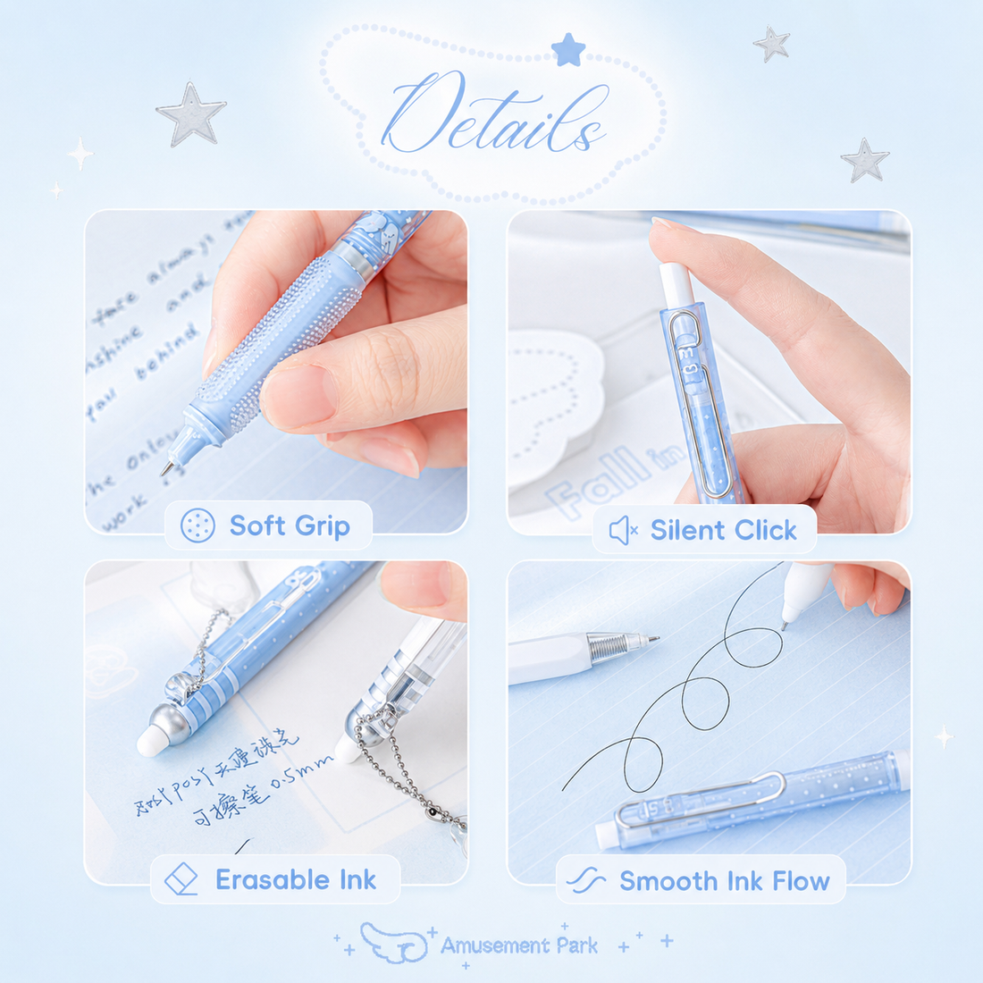 ROSYPOSY Angelic Wings Pearlescent Gel Pen Set by ROSYPOSY - color option view for journaling writing tool | Lumiyear