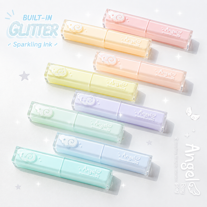 ROSYPOSY Angelic Shimmer Pastel Highlighter Set | Glitter 4-Piece Marker Kit