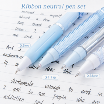 ROSYPOSY DIY Bow Ribbon Gel Pen Set | Aesthetic Pearlescent 4-Piece Writing Kit
