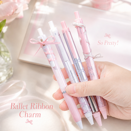 ROSYPOSY DIY Bow Ribbon Gel Pen Set | Aesthetic Pearlescent 4-Piece Writing Kit
