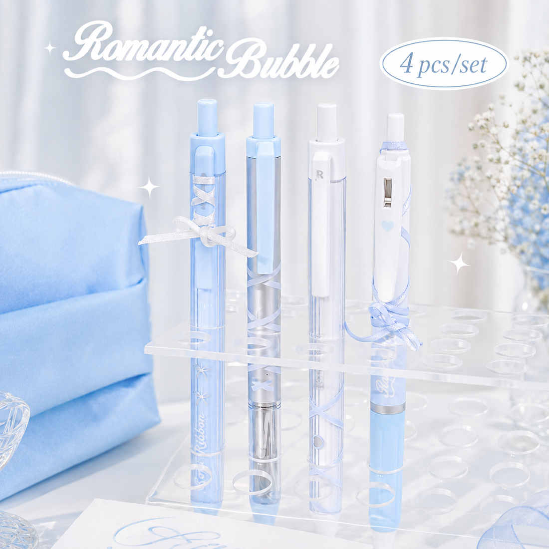 ROSYPOSY DIY Bow Ribbon Gel Pen Set by ROSYPOSY - color option view for journaling writing tool | Lumiyear