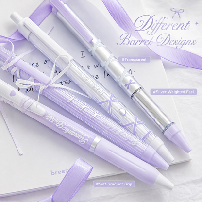 ROSYPOSY DIY Bow Ribbon Gel Pen Set | Aesthetic Pearlescent 4-Piece Writing Kit