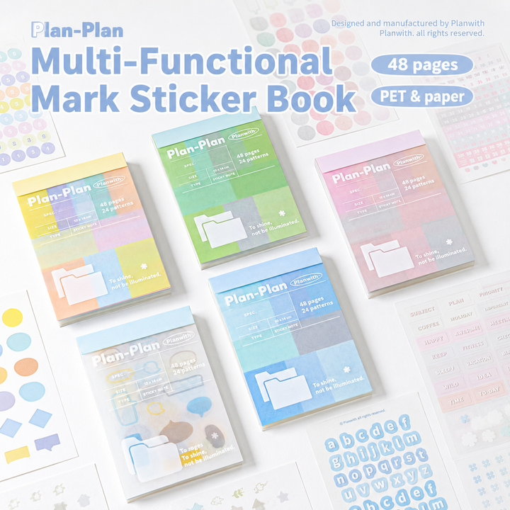 Planwith Multi-Functional Mark Sticky Note Book by Planwith - main product view for aesthetic stationery | Lumiyear