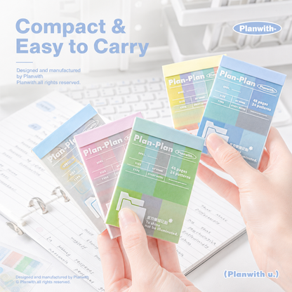 Planwith Multi-Functional Mark Sticky Note Book | Translucent PET & Washi Planner Stickers