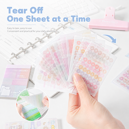 Planwith Multi-Functional Mark Sticky Note Book | Translucent PET & Washi Planner Stickers