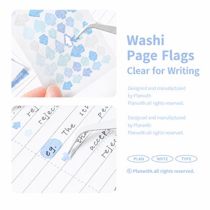 Planwith Multi-Functional Mark Sticky Note Book | Translucent PET & Washi Planner Stickers