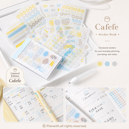 Planwith Multi-Functional Mark Sticky Note Book | Translucent PET & Washi Planner Stickers