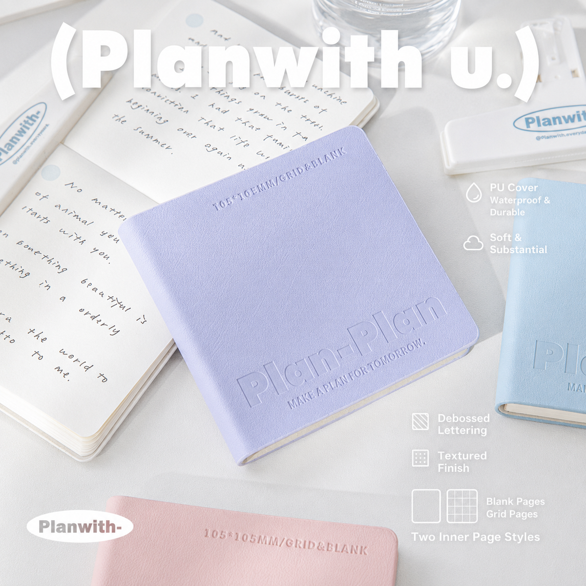 CUBE Series Softcover Square Notebook by Planwith - color option view for journaling notebook | Lumiyear