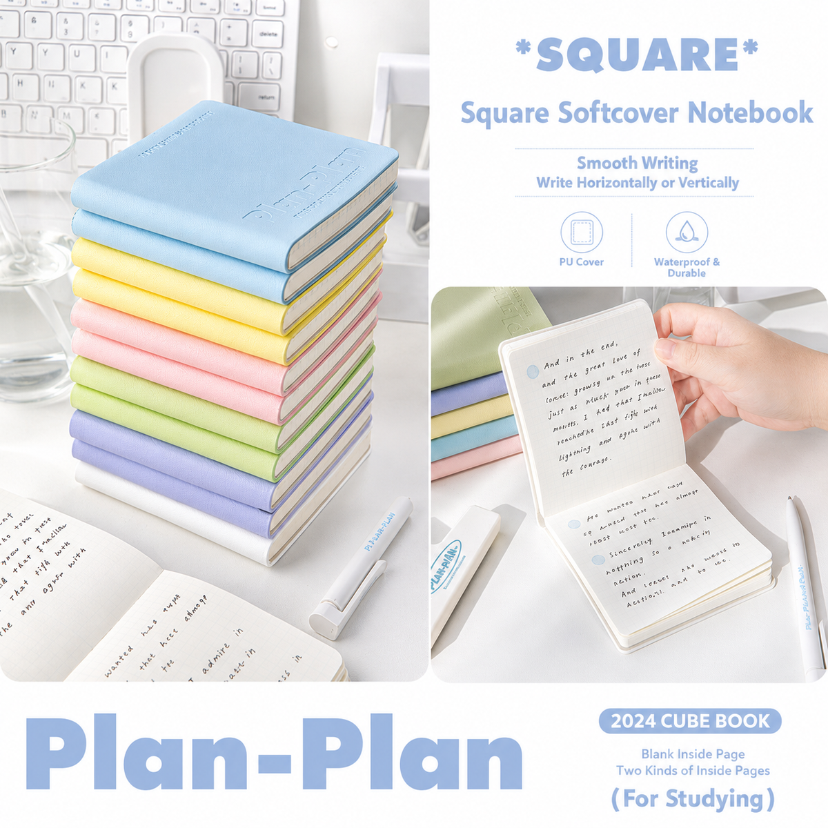 CUBE Series Softcover Square Notebook by Planwith - color option view for journaling notebook | Lumiyear
