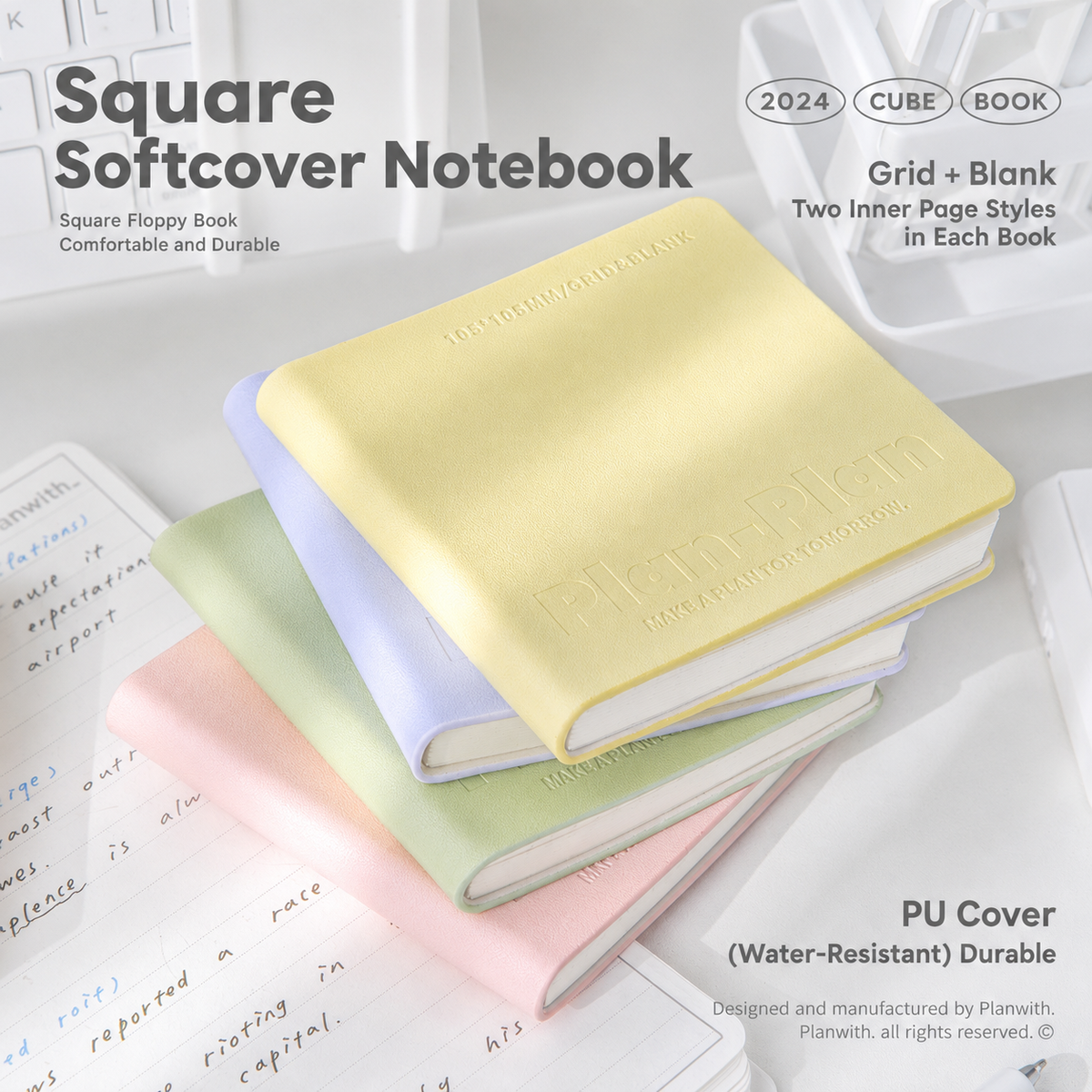 CUBE Series Softcover Square Notebook by Planwith - main product view for journaling notebook | Lumiyear