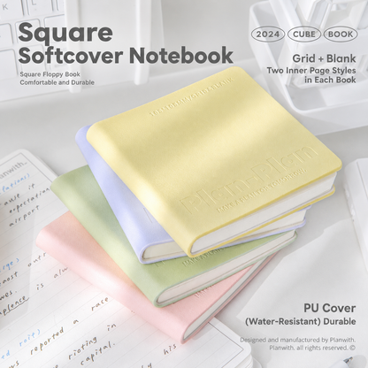 CUBE Series Softcover Square Notebook by Planwith - main product view for journaling notebook | Lumiyear
