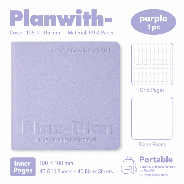 CUBE Series Softcover Square Notebook by Planwith - color option view for journaling notebook | Lumiyear