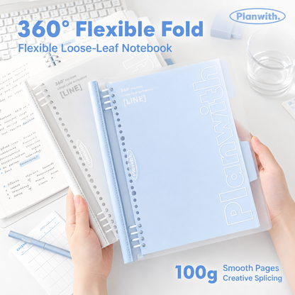 B5 Flexible Series 360° Fold Loose-Leaf Notebook by Planwith - packaging view for journaling notebook | Lumiyear