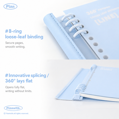 B5 Flexible Series 360° Fold Loose-Leaf Notebook by Planwith - color option view for journaling notebook | Lumiyear