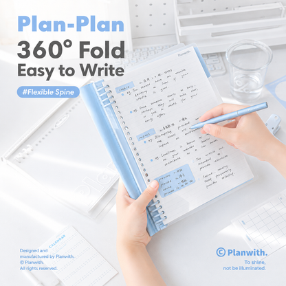 B5 Flexible Series 360° Fold Loose-Leaf Notebook by Planwith - inside detail for journaling notebook | Lumiyear