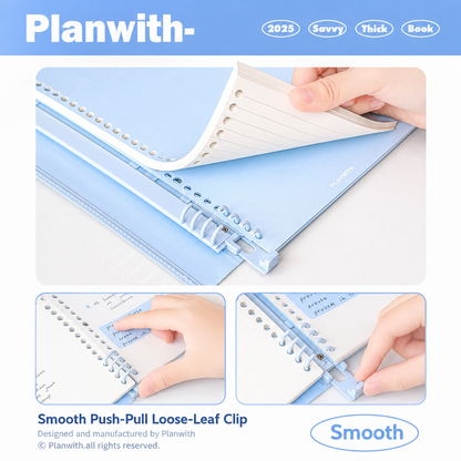 B5 Flexible Series 360° Fold Loose-Leaf Notebook by Planwith - color option view for journaling notebook | Lumiyear