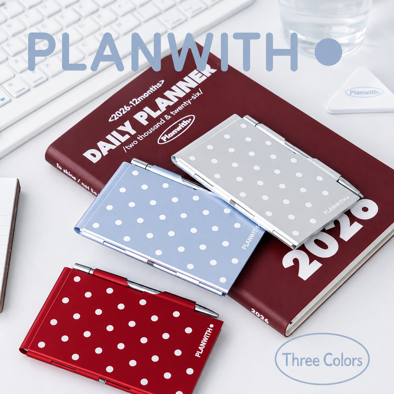 Planwith Pocket Metal Memo Pad Set with Twist Pen | Aluminum Alloy Pocket Journal