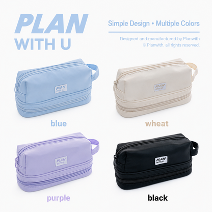 Planwith Expansion 2.0 Accordion Pull-Out Pencil Pouch | Large Capacity Dual-Layer Pen Case