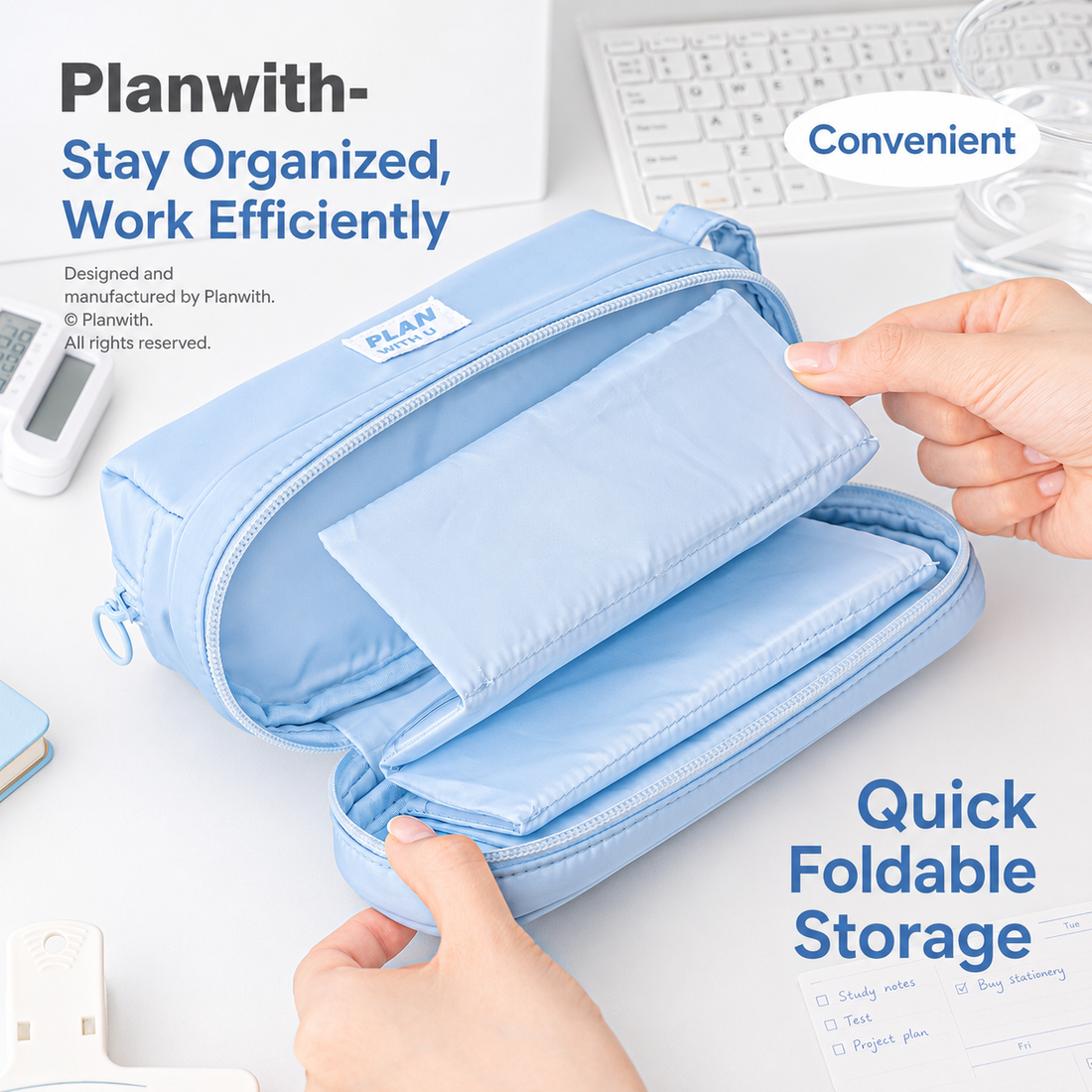 Planwith Expansion 2.0 Accordion Pull-Out Pencil Pouch by Planwith - color option view for journaling writing tool | Lumiyear