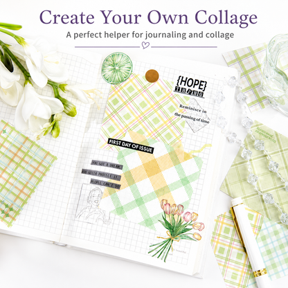 MISSTIME Vintage Plaid Series Sticky Notes Set | Pastel Checkered Memo Pads
