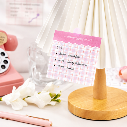 MISSTIME Vintage Plaid Series Sticky Notes Set | Pastel Checkered Memo Pads