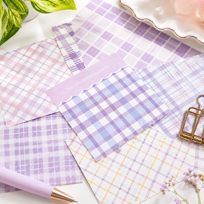 MISSTIME Vintage Plaid Series Sticky Notes Set | Pastel Checkered Memo Pads
