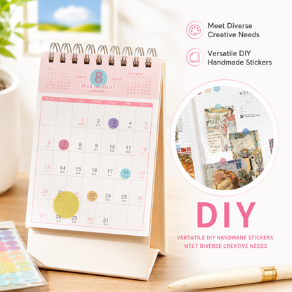 MISSTIME PET Dot Stickers Set (120 Pcs) by MISSTIME - color option view for scrapbook decoration | Lumiyear
